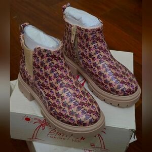 Blowfish Kids Floral Boots - Pink and Purple Size 9